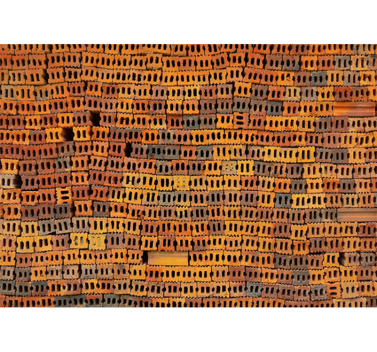 Mural efecto ladrillo patrón de ladrillos apilados - TenVinilo