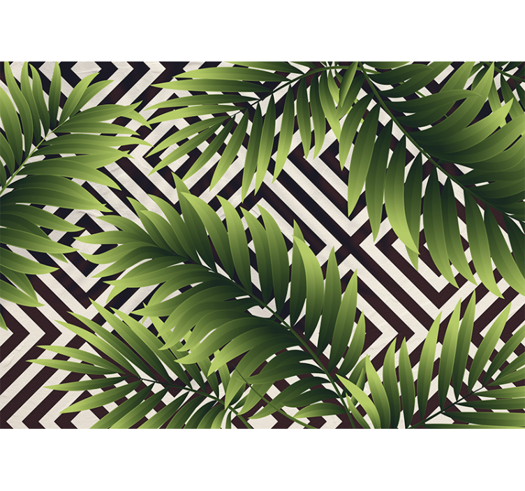 Mural de naturaleza arte de hojas tropicales - TenVinilo