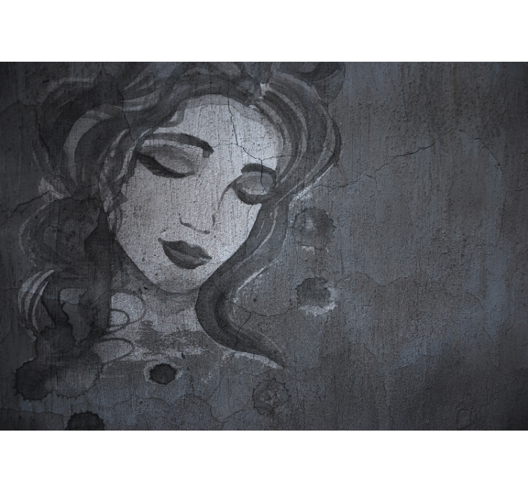 Mural de arte retrato de mujer elegante - TenVinilo