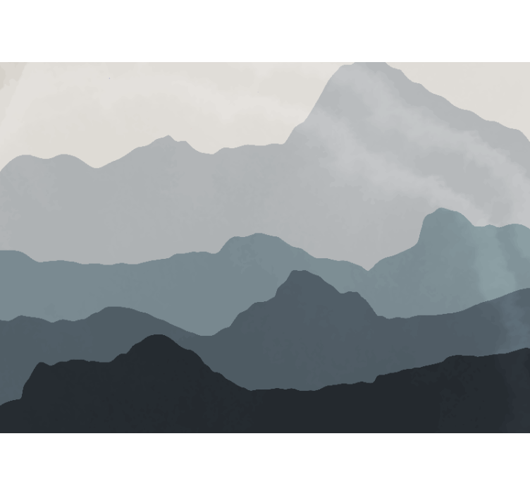 Mural de montañas paisaje de montaña tranquilo - TenVinilo