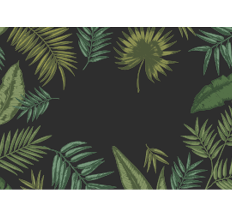 Mural de naturaleza componentes de hojas tropicales - TenVinilo