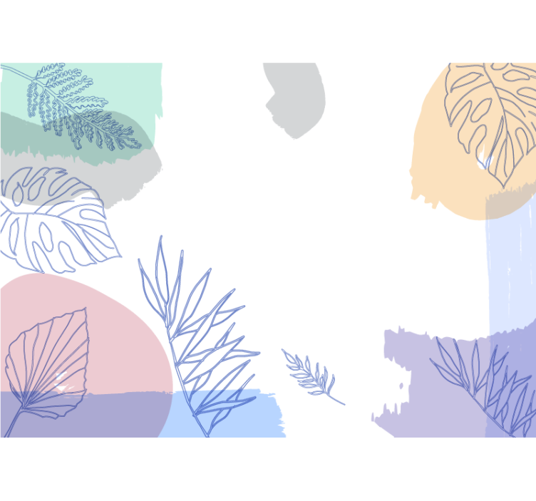 Mural para salón Hoja de acuarela pintada a mano moderna - TenVinilo