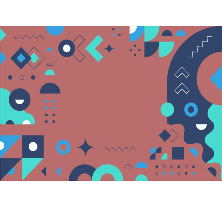 Mural abstracto composición geométrica patrón - TenVinilo