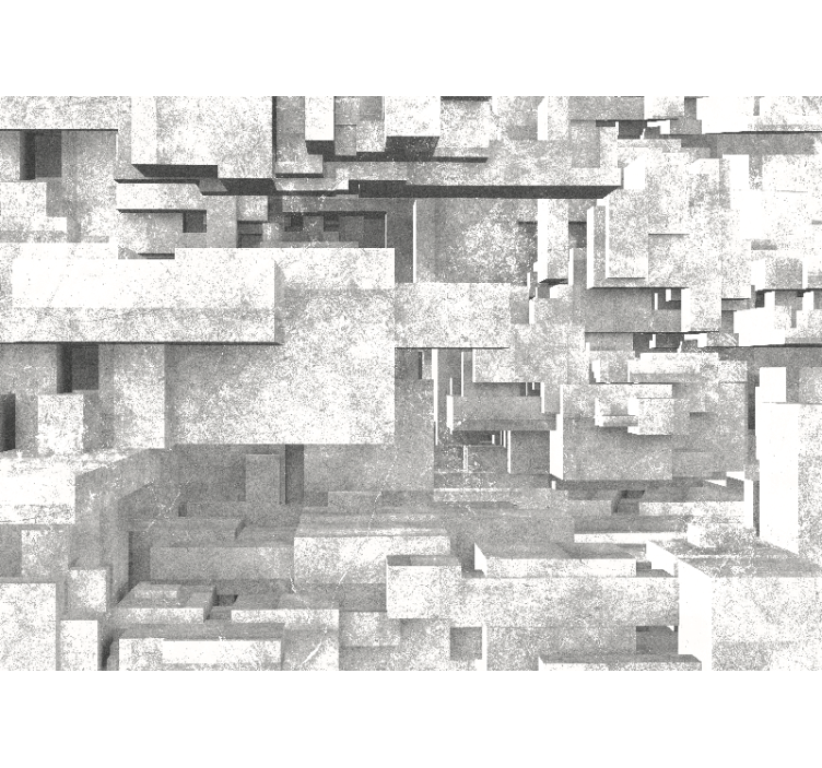 Fotomural 3D Cubos de piedra de mármol blanco - TenVinilo