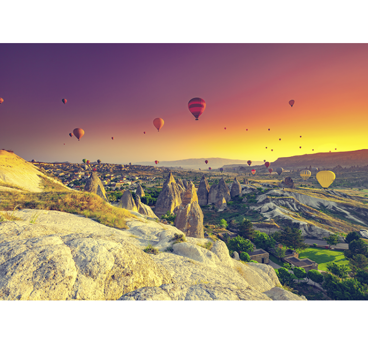Mural de paisajes cappadocia en globo - TenVinilo
