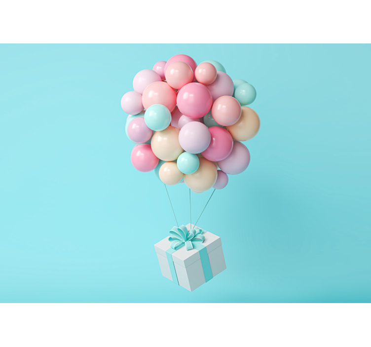 Mural para bebé manojo de globos - TenVinilo