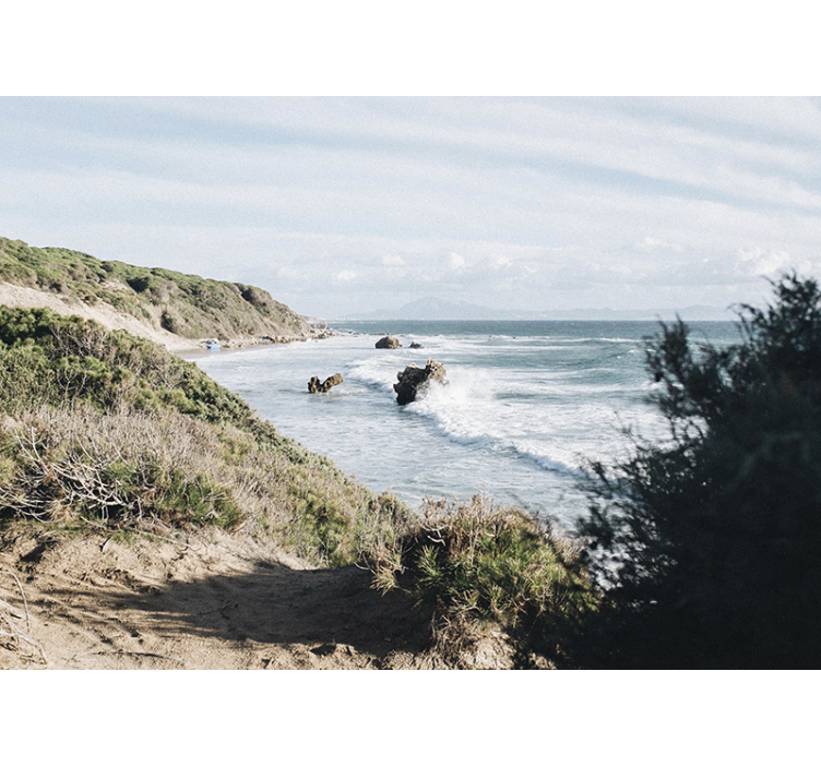 Fotomural naturaleza Camino de arena a la playa tranquila - TenVinilo