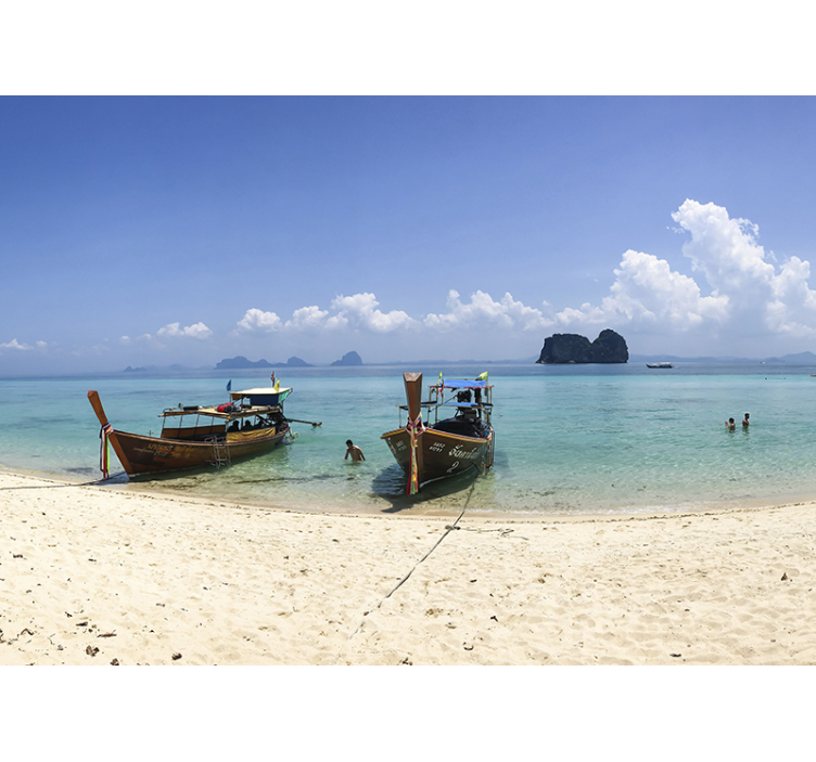 Mural de paisajes escena de playa tropical - TenVinilo