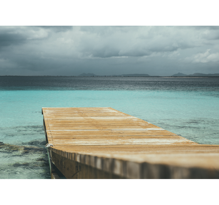 Mural de naturaleza muelle costero sereno - TenVinilo