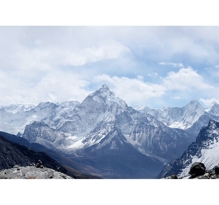 Mural de montañas cumbres nevadas grandiosas - TenVinilo