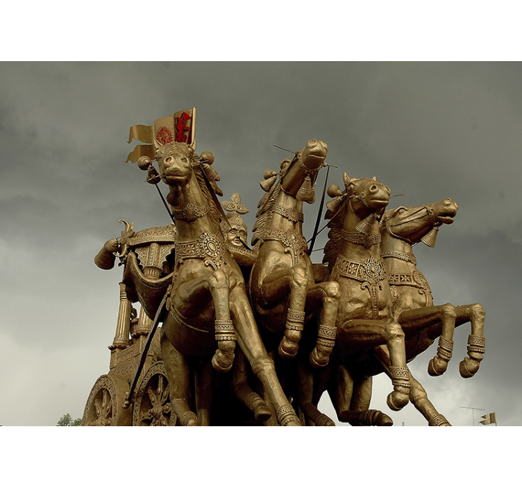 Mural de vehículos caballos de carroza históricos - TenVinilo