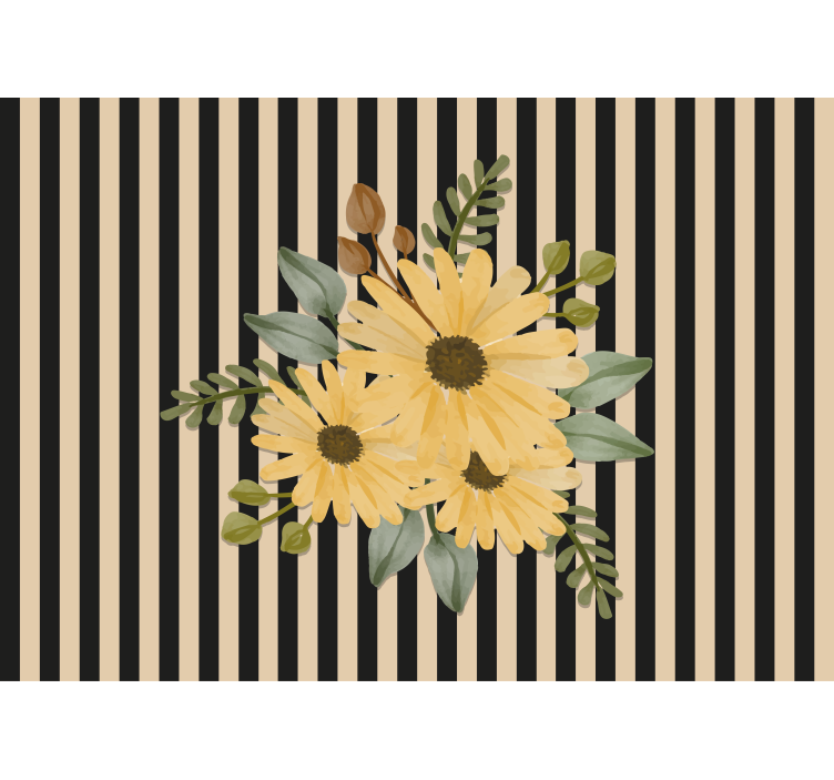 Mural de flores arreglo floral de girasoles - TenVinilo