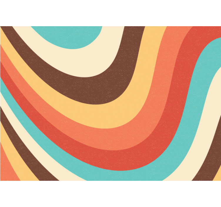 Mural abstracto olas de color curvas - TenVinilo