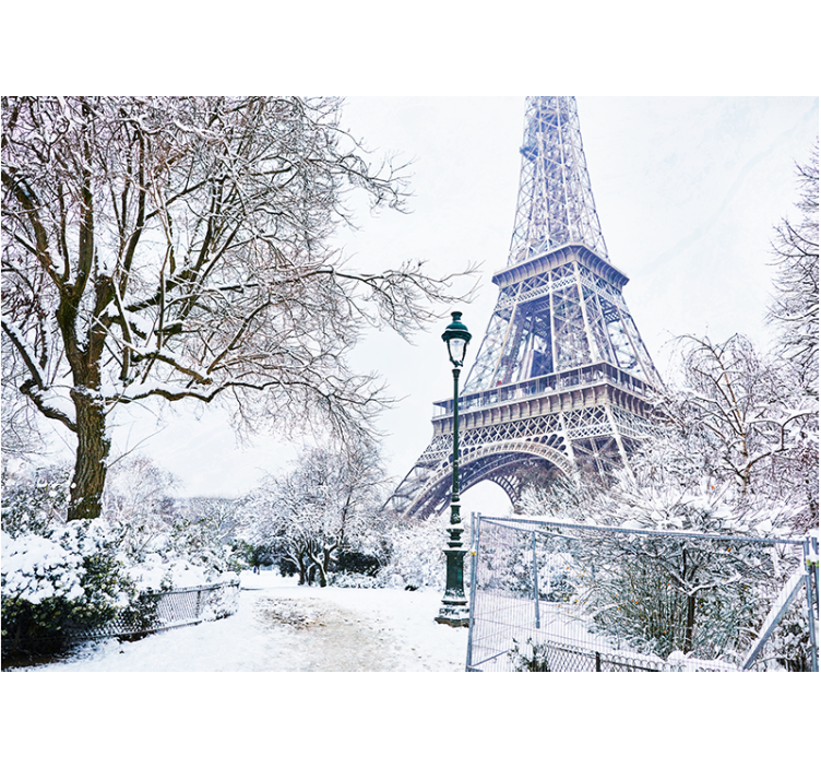 Mural de parís torre eiffel en nieve - TenVinilo