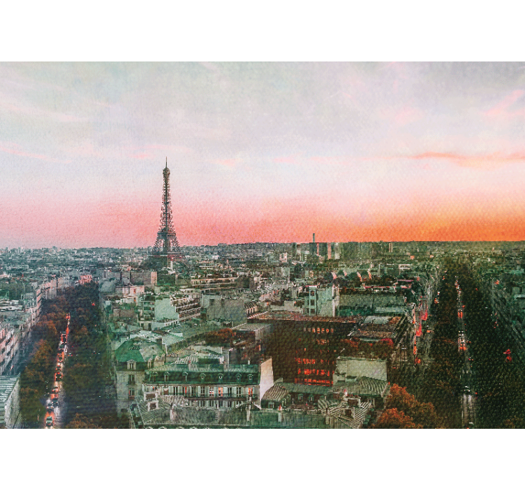 Mural de parís torre eiffel al atardecer - TenVinilo