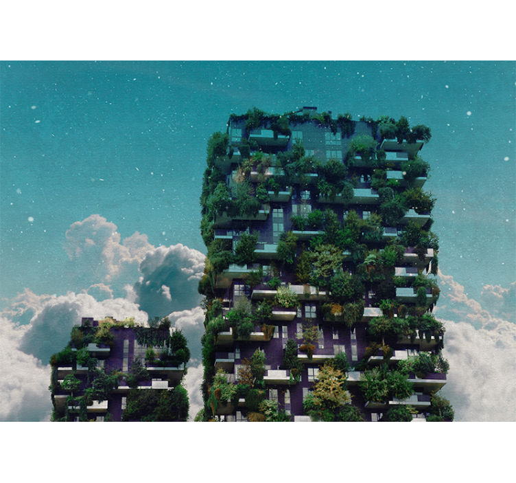 Mural de naturaleza jardín vertical verde - TenVinilo