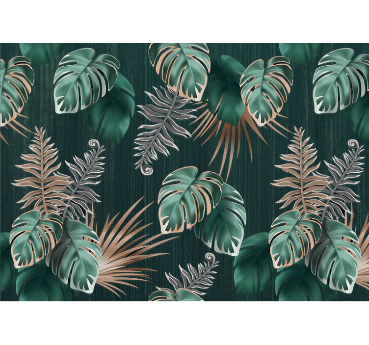 Mural de naturaleza inspiraciones de hojas tropicales - TenVinilo