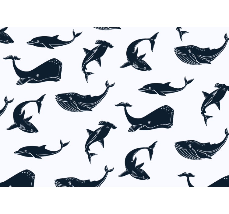 Mural de animales motivos de vida marina - TenVinilo
