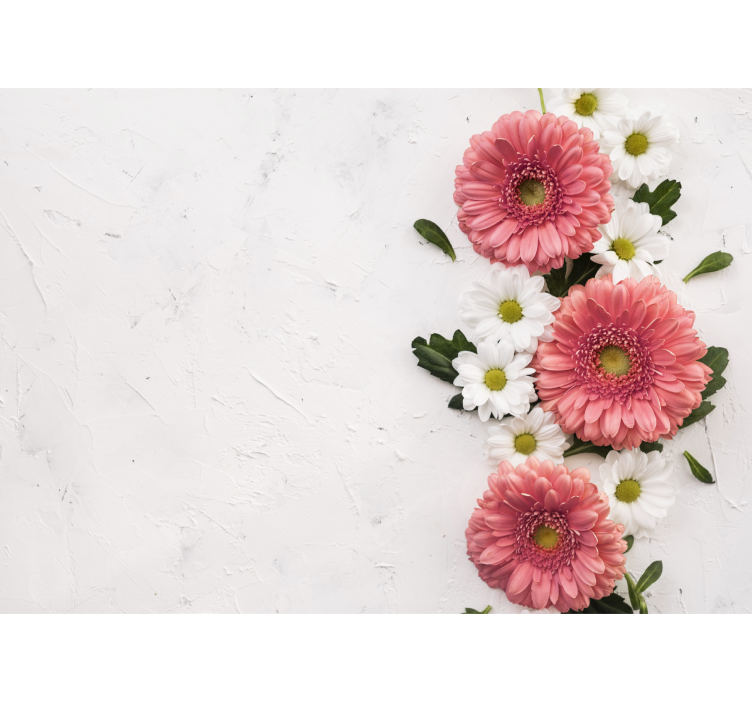 Mural de flores arreglo floral rosa - TenVinilo