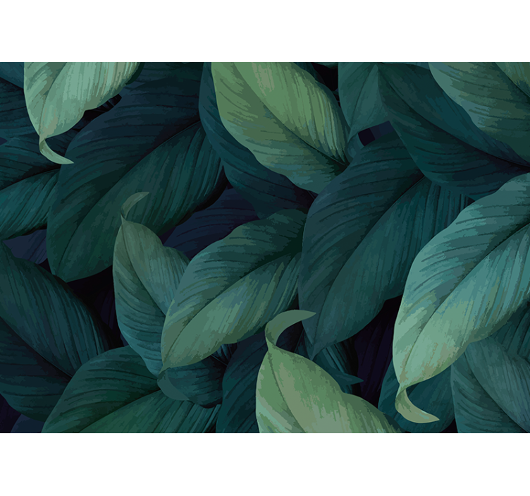 Mural de naturaleza composición de vegetación exuberante - TenVinilo