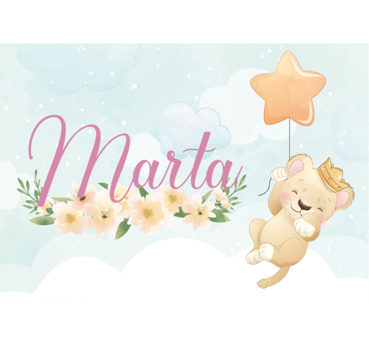 Mural infantil globo de león tierno - TenVinilo