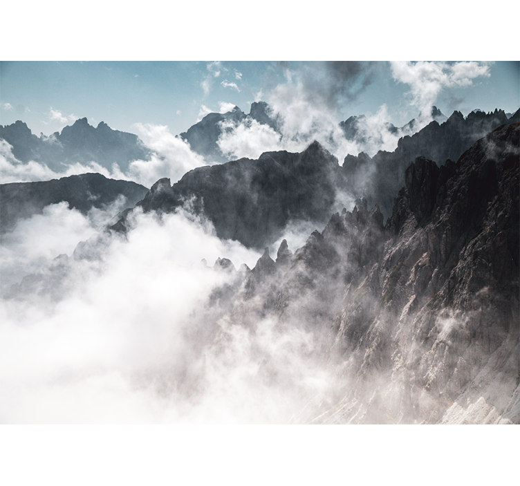 Mural de montañas silueta de pico majestuoso - TenVinilo