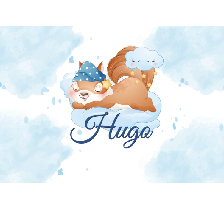 Mural para bebé sueños de la ardilla dormilona - TenVinilo