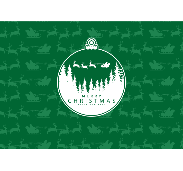 Mural de navidad paisaje invernal alegre - TenVinilo