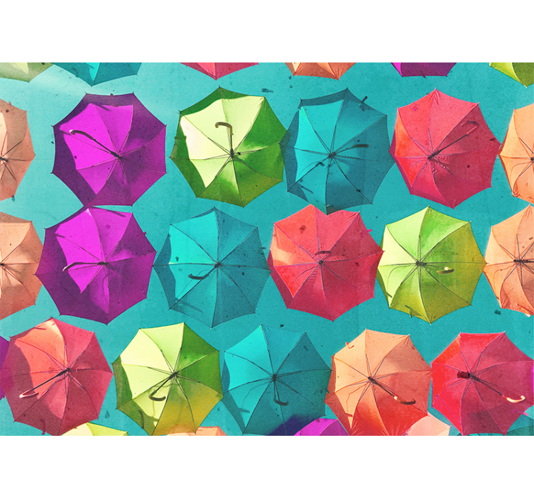 Mural para salón Decoración de sombrillas de colores surtidos - TenVinilo