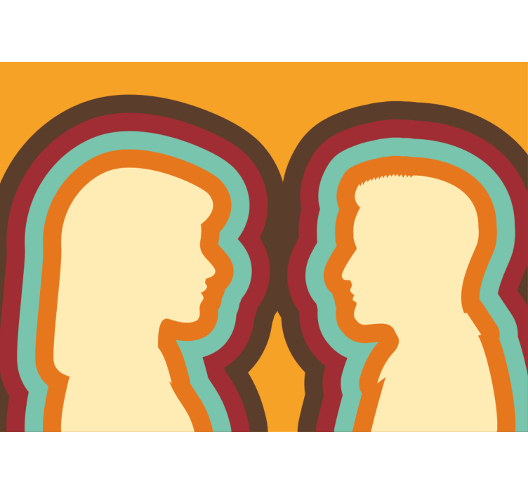 Fotomural abstracto Diseño de caras de personas - TenVinilo