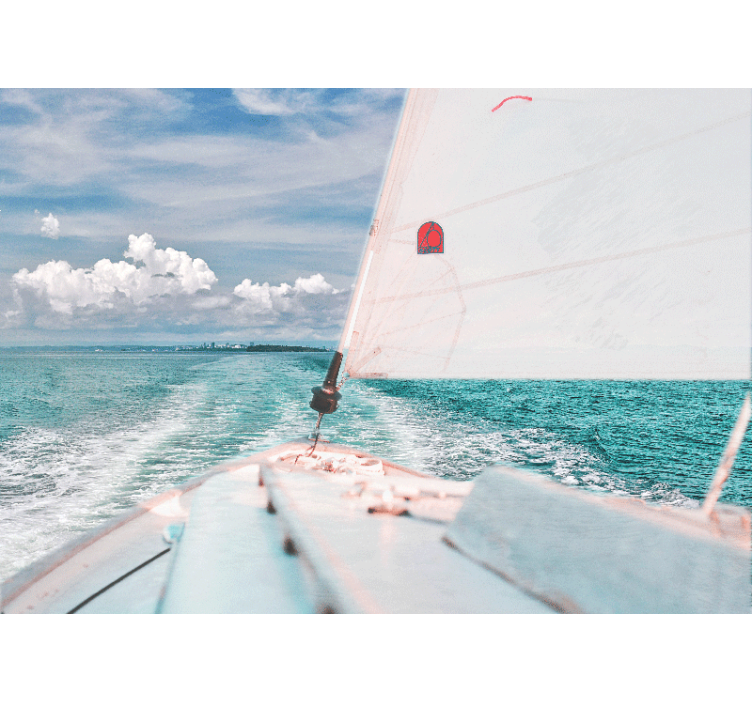 Mural de mar navegando entre olas - TenVinilo