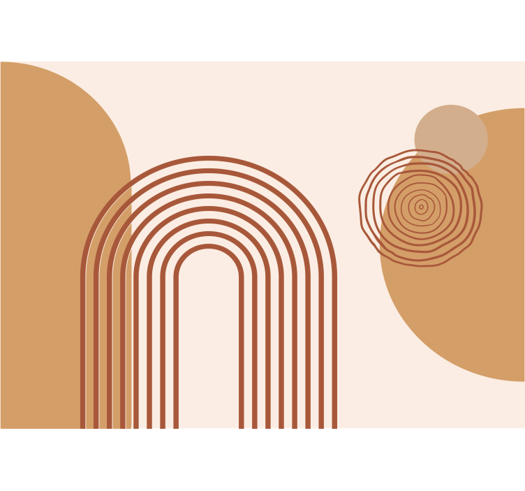 Mural abstracto líneas curvadas geométricas - TenVinilo