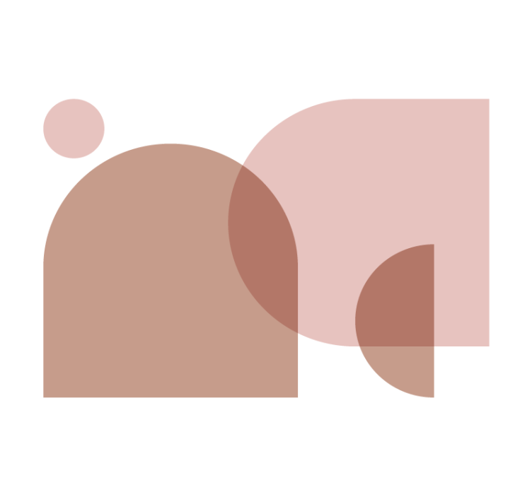 Mural abstracto arreglo de formas geométricas - TenVinilo