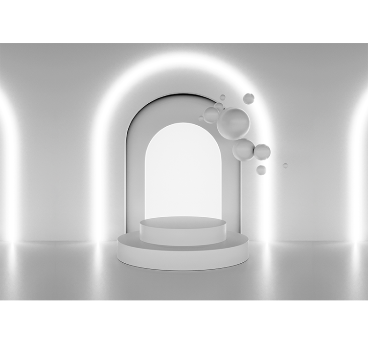 Mural abstracto diseño de arco geométrico - TenVinilo