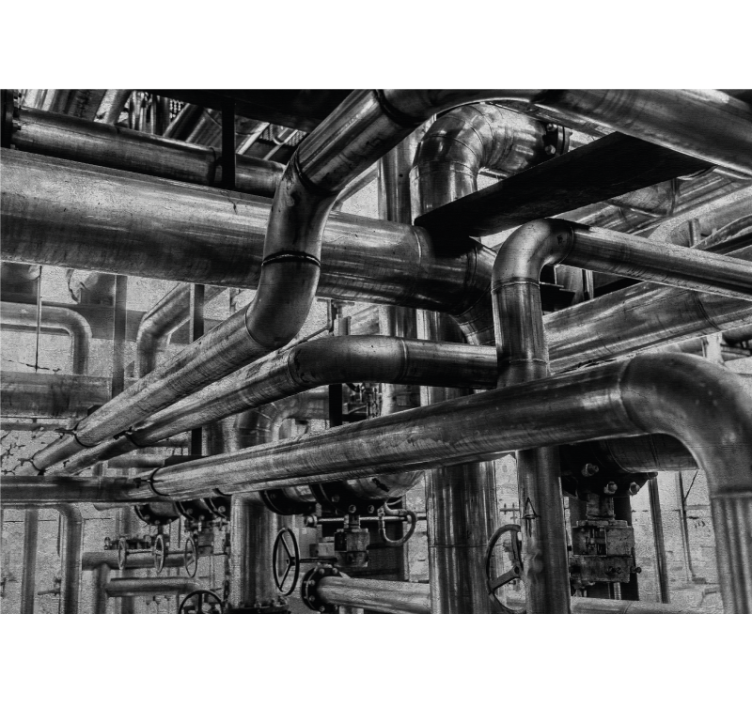 Mural de textura patrones de tuberías industriales - TenVinilo