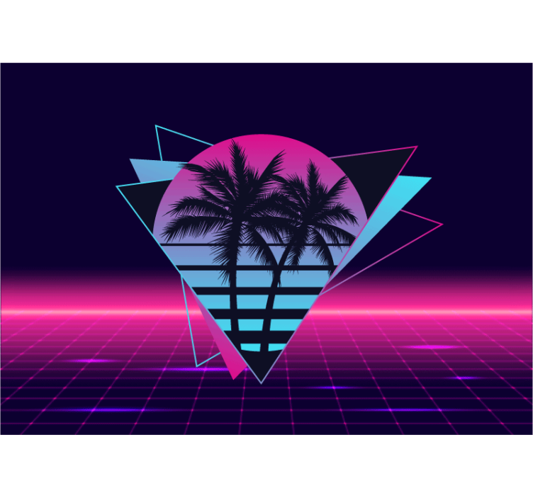 Fotomural retro Palmera estilo vaporwave - TenVinilo