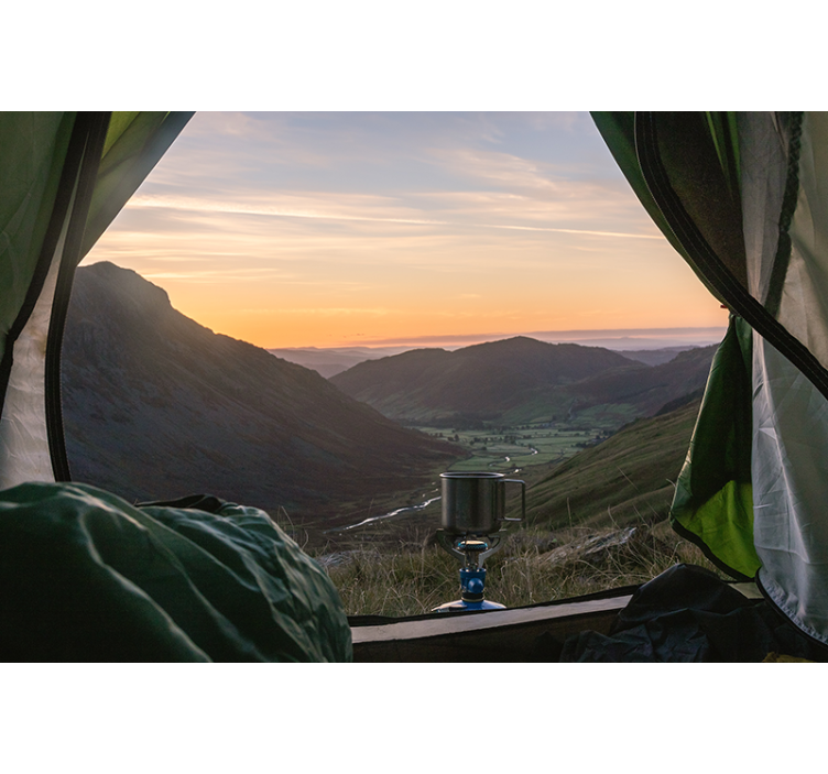Mural de paisajes vista de montaña pintoresca - TenVinilo