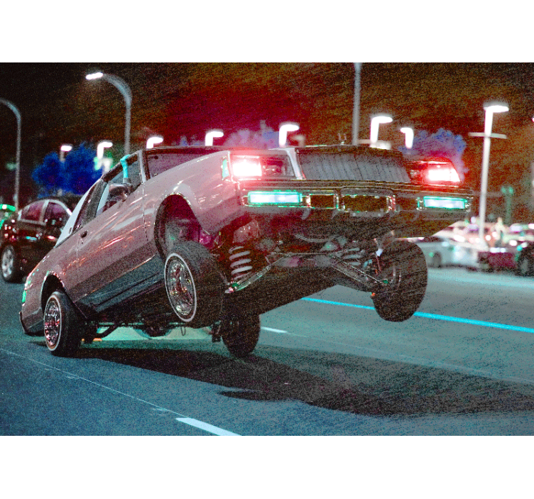 Mural de vehículos acrobacias de coches clásicos - TenVinilo