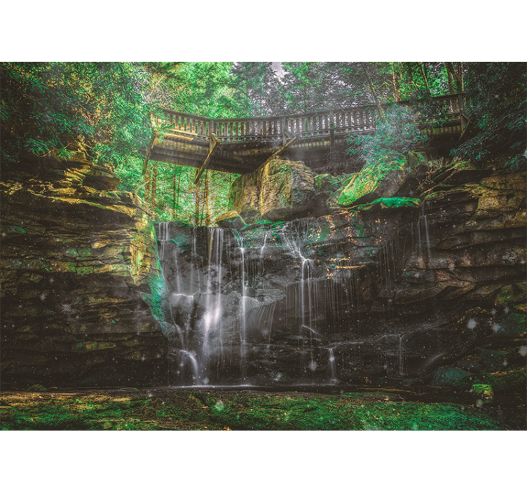 Mural de paisajes vista de cascada escénica - TenVinilo