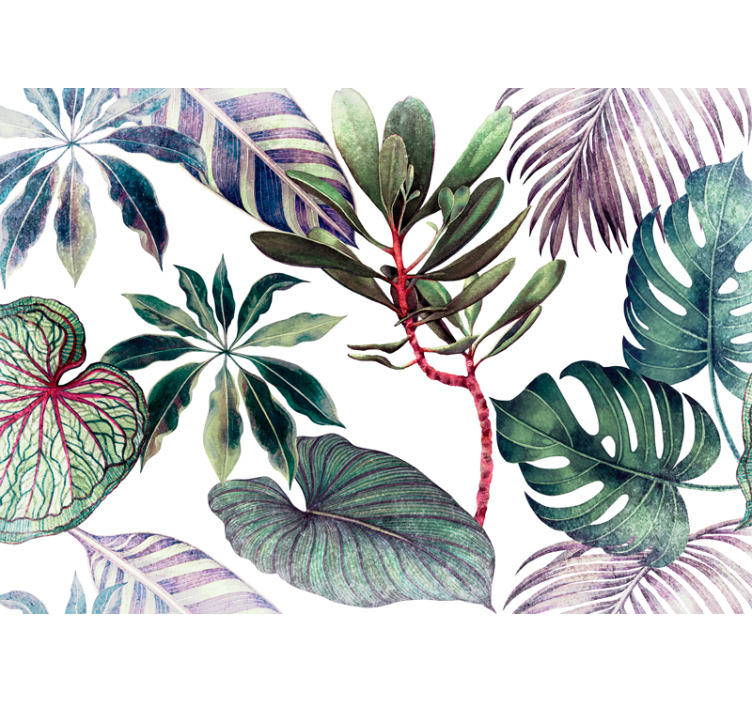 Mural de naturaleza arreglo de follaje tropical - TenVinilo