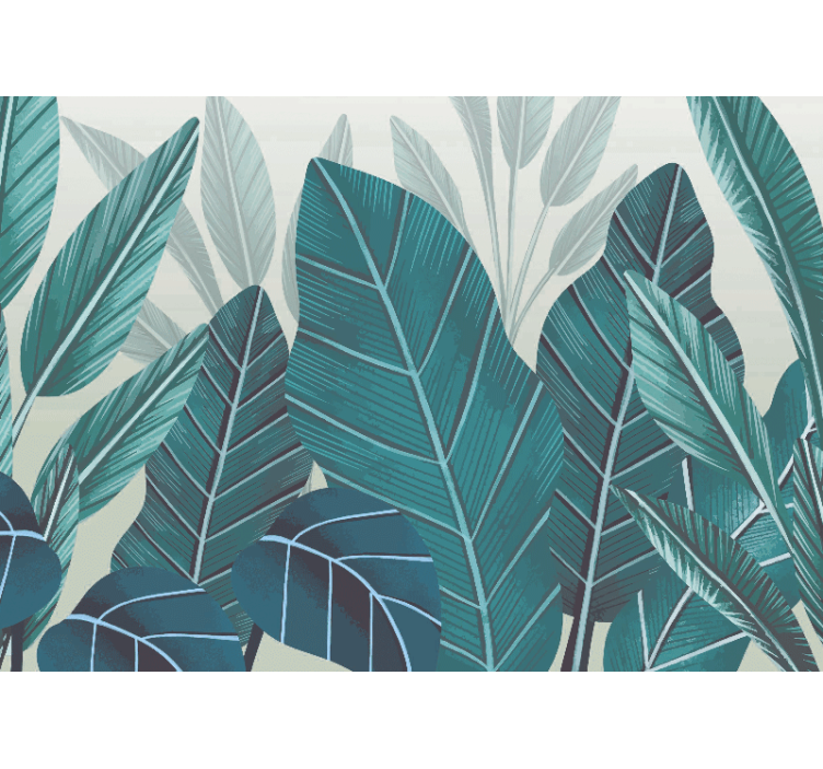 Mural de naturaleza componentes de follaje tropical - TenVinilo