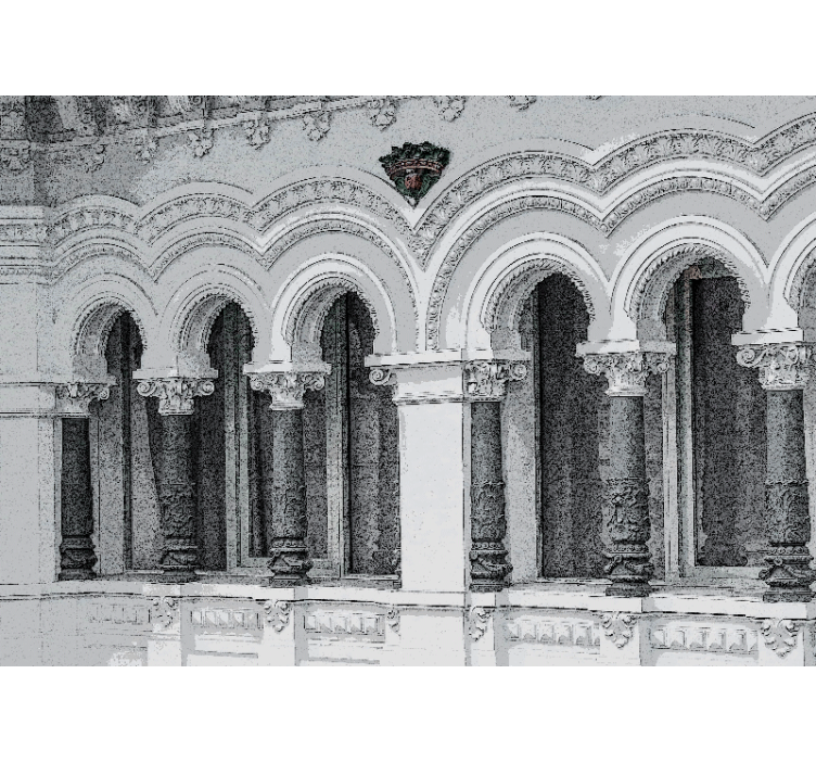 Mural arte clásico detalle de arcos arquitectónicos - TenVinilo