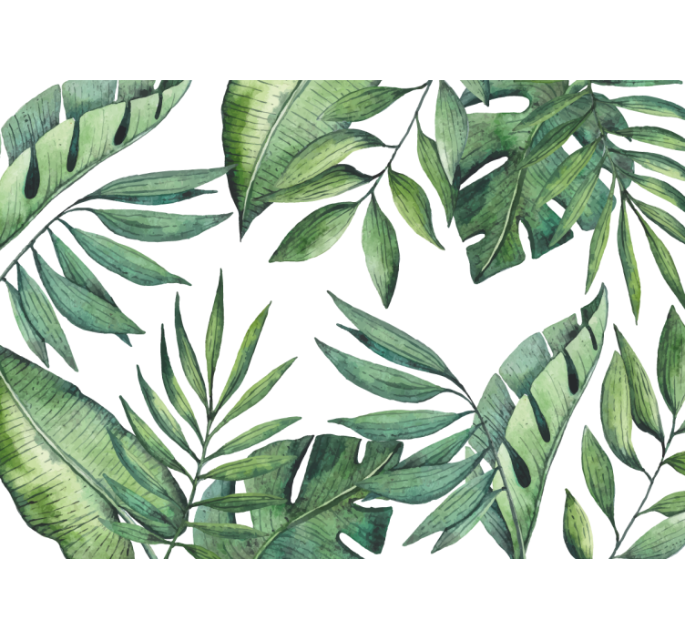 Mural de naturaleza diseños frondosos exuberantes - TenVinilo
