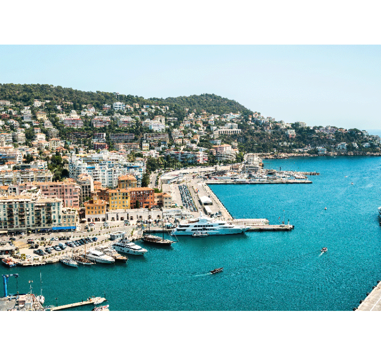 Mural ciudad vista costera de la ciudad - TenVinilo