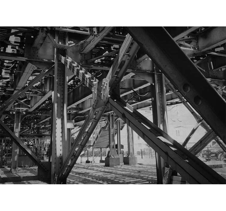 Fotomural moderno Edificio industrial negro - TenVinilo