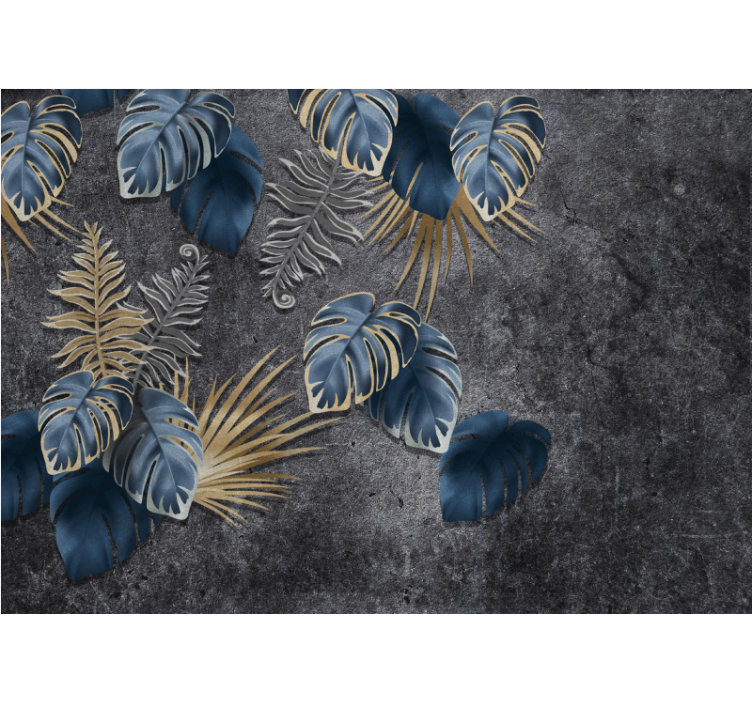 Mural de naturaleza con detalles de follaje - TenVinilo