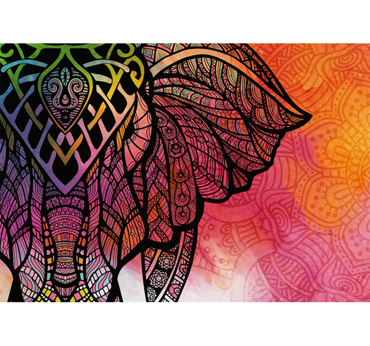 Mural de mandala diseño étnico degradado - TenVinilo