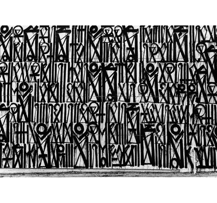 Mural graffiti patrones abstractos negros - TenVinilo