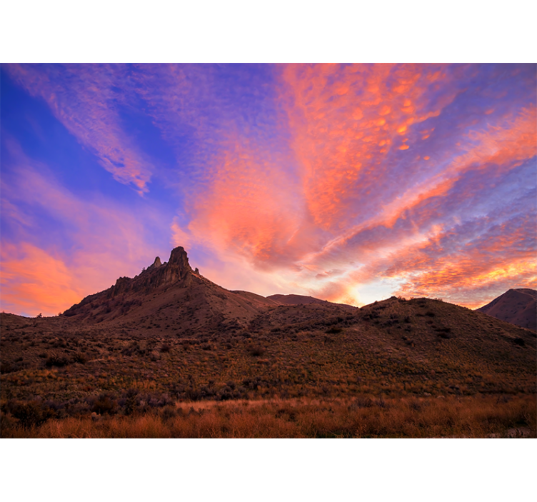 Mural de paisajes crepúsculo en montañas majestuosas - TenVinilo