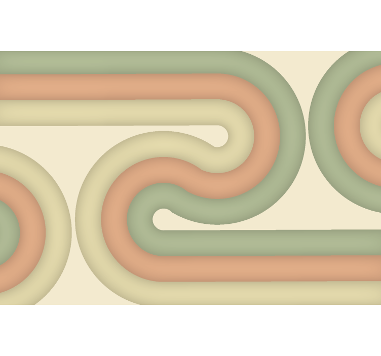 Mural para salón patrón retro curvo - TenVinilo